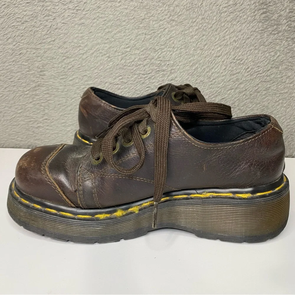VTG Dr. Martens 8651 AirWair Brown Chunky Platform Lace-up Oxford Loafers Size 5